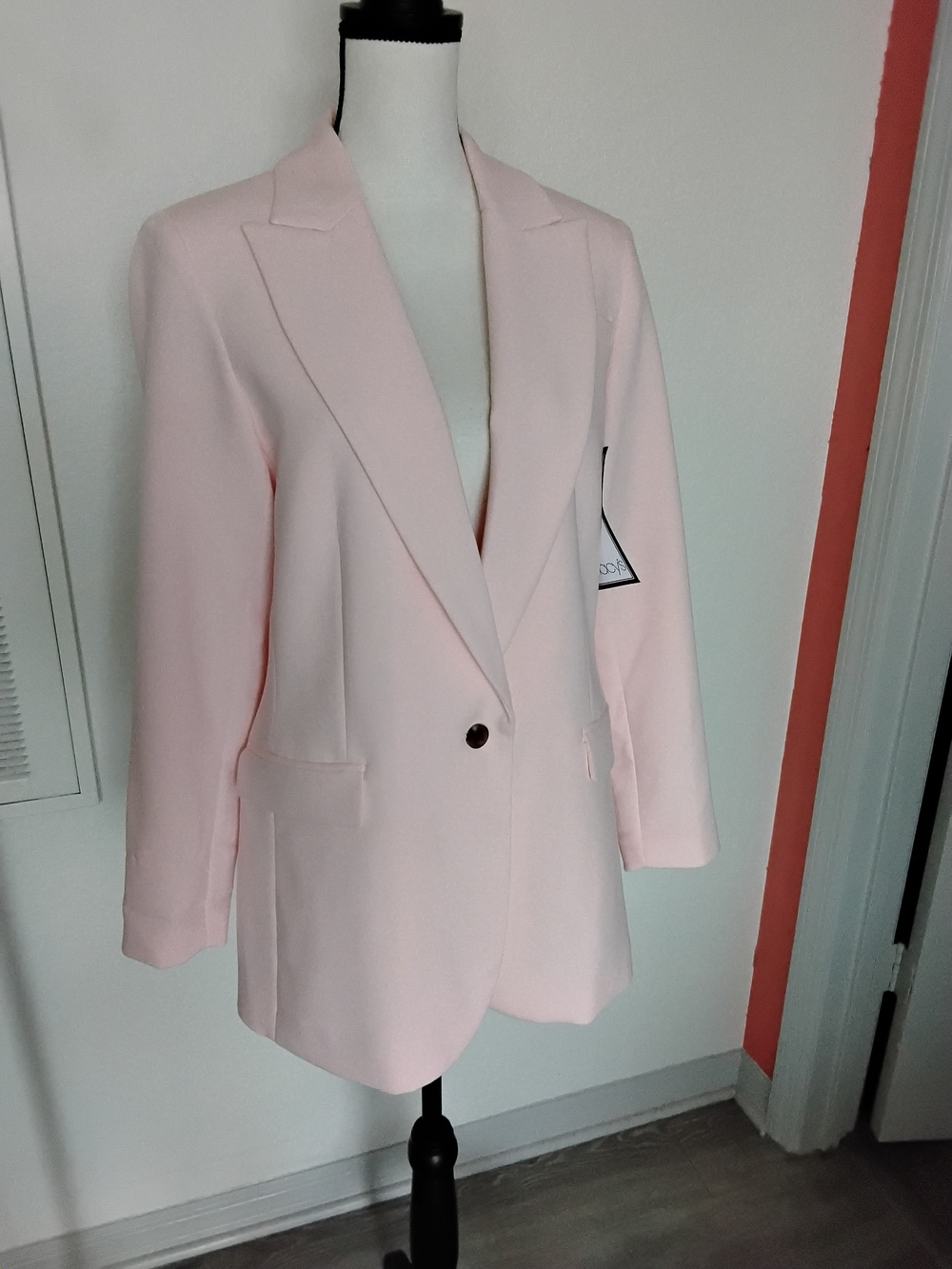 Women's Light Pink Single-Button Blazer